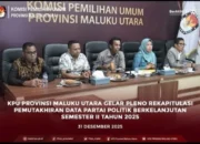 KPU Maluku Utara Gelar Rapat Pleno Rekapitulasi Verifikasi Data Partai Politik